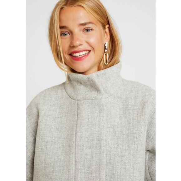 J. Crew Cocoon coat in Italian stadium-cloth wool blend Zip Jacket Grey Size - Picture 13 of 13